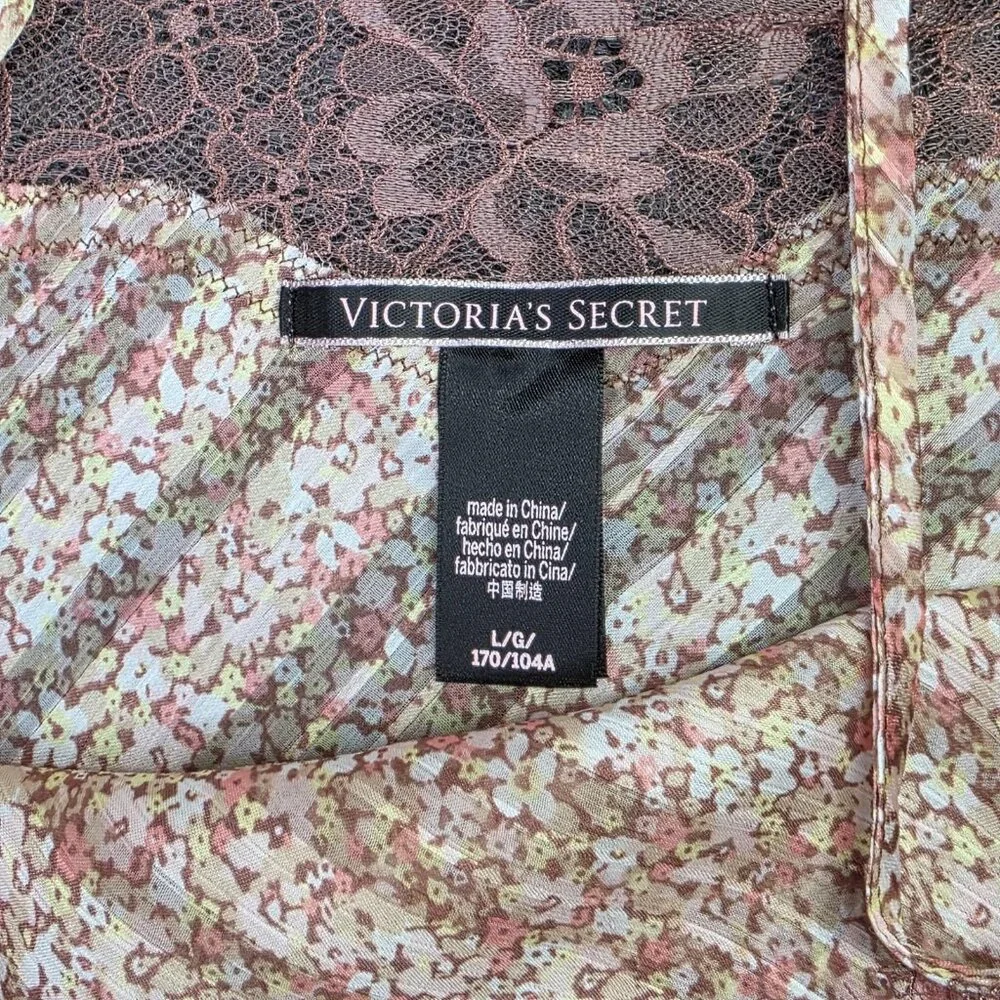 Victorias Secret Camisole Top Women Large Floral Lace Tank Cami Babydoll Cottage - Picture 2 of 10